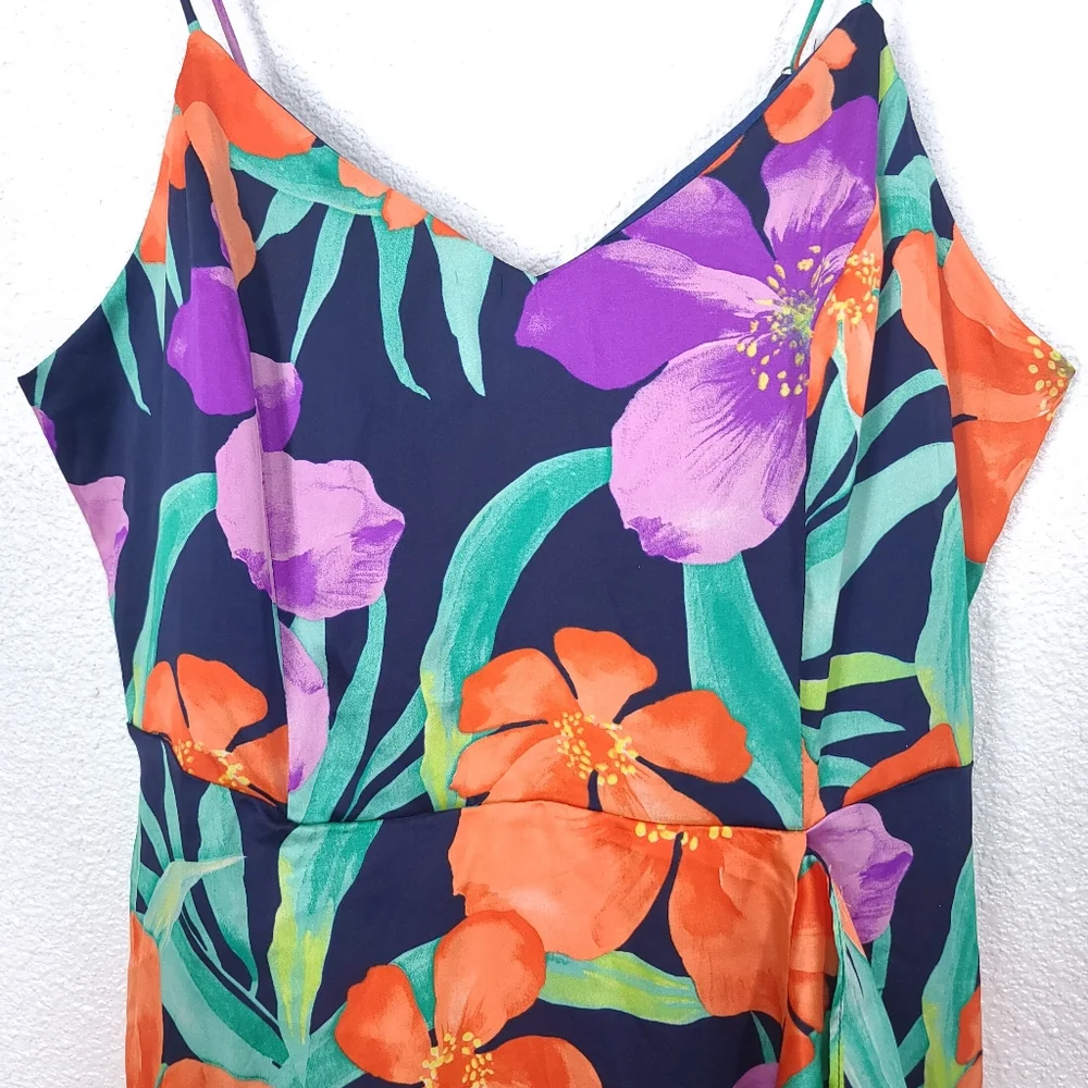 Lulu's Vibrant Floral Maxi Dress - Orange, Green, Purple - Picture 12 of 16